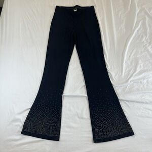 VTG Formula X Embellished Black Stretch Flared Pants Sequin Sparkle Size Large